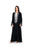 Hanayen Luxe Black Abaya with Artisanal Grey Floral Scalloped Embroidery best abaya online in dubai