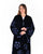 Hanayen Luxurious Navy Blue Velvet Abaya with Floral Embroidery