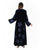 Hanayen Luxurious Navy Blue Velvet Abaya with Floral Embroidery