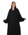 Hanayen Luxury Black Abaya with Crystal Shoulder Embellishments best abaya online in dubai
