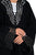 Hanayen Luxury Black Abaya with Intricate Geometric Studded Panels best abaya online in dubai