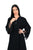 Hanayen Luxury Black Abaya with Intricate Tonal Embroidery and Lace Trim best abaya online in dubai