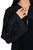 Hanayen Luxury Black & Navy Abaya with Floral Lace Sleeves and Crystal Accents best abaya online in dubai