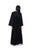Hanayen Luxury Black & Navy Abaya with Floral Lace Sleeves and Crystal Accents best abaya online in dubai