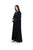 Hanayen Luxury Black & Navy Abaya with Floral Lace Sleeves and Crystal Accents best abaya online in dubai