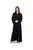 Hanayen Luxury Black & Navy Abaya with Floral Lace Sleeves and Crystal Accents best abaya online in dubai