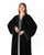 Hanayen Luxury Black Velvet Abaya with Delicate Lace Embellishments