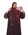 Hanayen Luxury Burgundy Embellished Abaya best abaya online in dubai