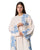 Hanayen Luxury Cream Abaya with Blue Floral Embellishments best abaya online in dubai
