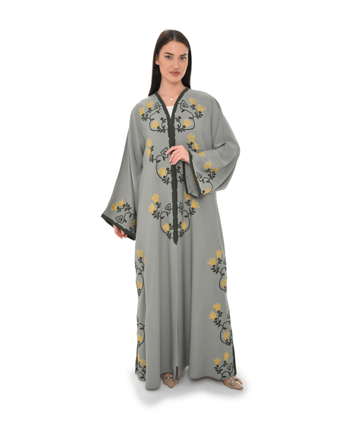 Hanayen Luxury Embroidered Floral Abaya best abaya online in dubai