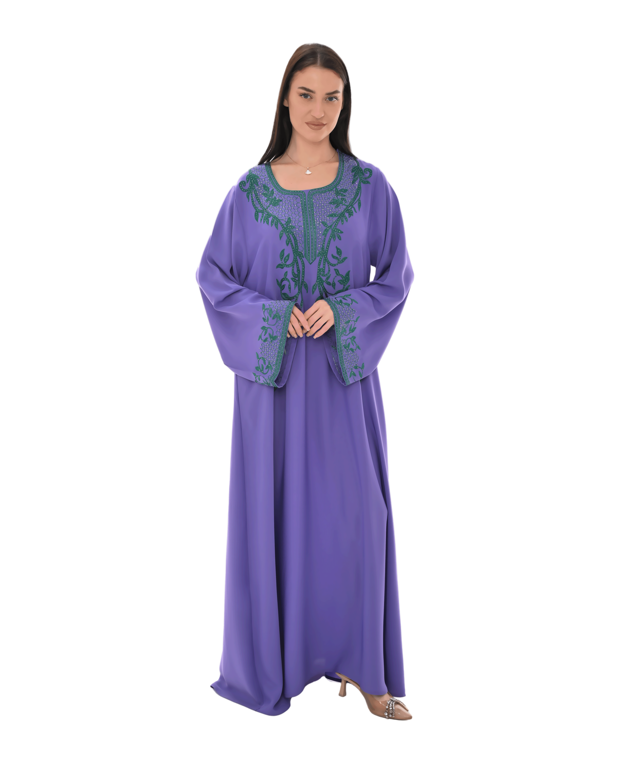 chinese dress ladies Designer Jalabiya with Embrodiered Embellished Front Panel – Maxim Creation