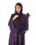 Hanayen Luxury Floral Embroidered Purple Abaya