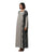 Hanayen Luxury Grey Abaya with Black Floral Lace Panels best abaya online in dubai