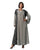 Hanayen Luxury Grey Abaya with Black Floral Lace Panels best abaya online in dubai
