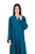 Hanayen Luxury Teal Abaya with Arched Piping and Crystal Embellishments best abaya online in dubai