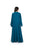 Hanayen Luxury Teal Abaya with Arched Piping and Crystal Embellishments best abaya online in dubai