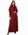 Hanayen Maroon Plain Abaya | Clearance best abaya online in dubai
