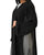 Hanayen Midnight Black Abaya with Sheer Organza Side Panels best abaya online in dubai