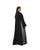 Hanayen Midnight Black Abaya with Sheer Organza Side Panels best abaya online in dubai