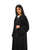 Hanayen Midnight Noir Abaya with Tonal Floral Appliqué & Scalloped Lace Hem best abaya online in dubai