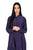 Hanayen Modern Deep Purple Abaya with Contrast Geometric Piping best abaya online in dubai
