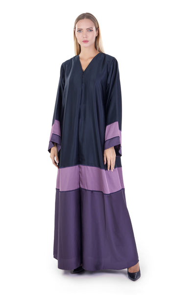 Hanayen Multi Colors Satin Abaya