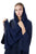 Hanayen Navy Blue Abaya With Crysals Front Design