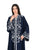 Hanayen Navy Blue Abaya with Intricate Artisanal White Scroll Embroidery best abaya online in dubai