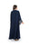 Hanayen Navy Blue Abaya with Intricate Artisanal White Scroll Embroidery best abaya online in dubai