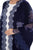 Hanayen Navy Blue Velvet Abaya With Lace Insert | Clearance best abaya online in dubai