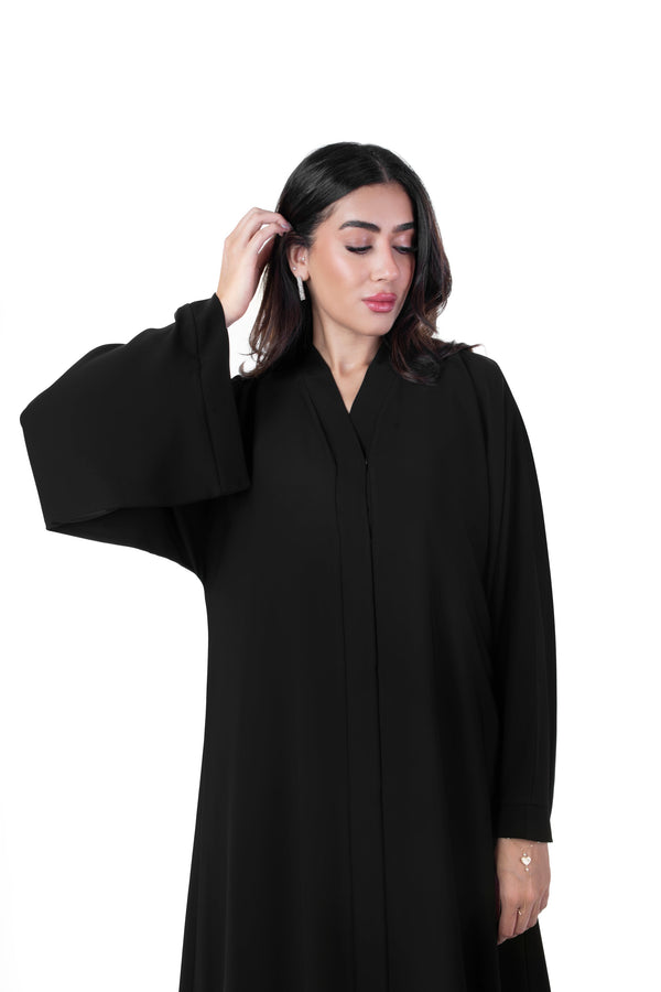 Buy Online Neda Plain Abaya Front Open with Buttons Luxury
