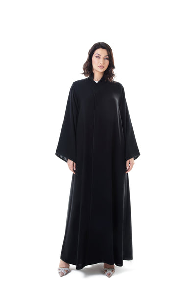 Hanayen Sided Lapel Black Abaya