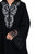 Hanayen Sophisticated Noir Abaya with Artisanal Floral Lace Appliqué and Crystal Accents best abaya online in dubai
