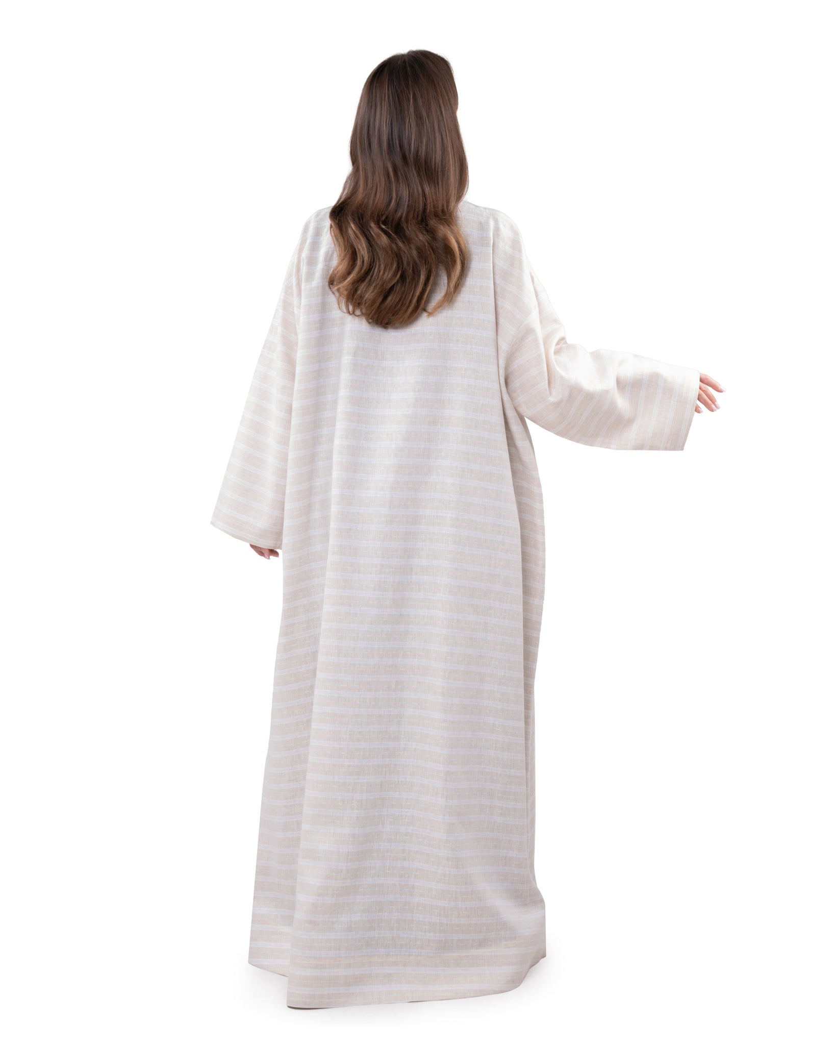 Hanayen Summer Linen Overlap Abaya