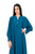 Hanayen Teal Color Abaya With Crystal Trim best abaya online in dubai