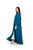 Hanayen Teal Color Abaya With Crystal Trim best abaya online in dubai