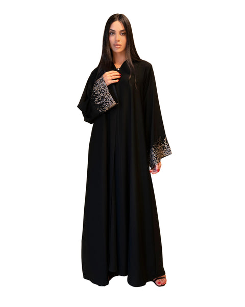 Hanayen Trendy Abaya Design With Elements On Sleeves best abaya online in dubai