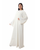 Hanayen V-Neck Off-White Plain Abaya best abaya online in dubai