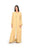 Hanayen Yellow Abaya with Intricate Gold Scalloped Scrollwork best abaya online in dubai