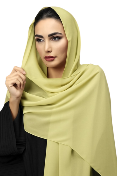 Hanayen Yellow Chiffon Sheila best abaya online in dubai