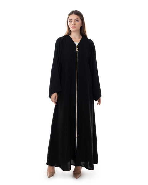 Hanayen Zipper Plain Dubai Abaya