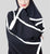 ABAYA Black Abaya With White Stripes Design
