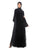 abaya Velvet Abaya With Lace Details In Black