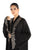 Hanayen Abaya in Black With Shape Crystals