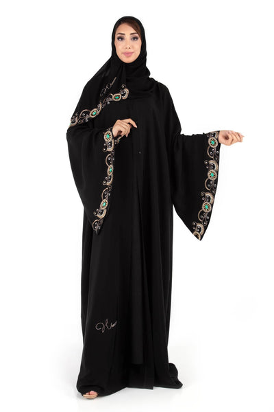 Hanayen Abaya With Crystals On Custom Sleeves