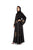 Hanayen Black Abaya With Belt And Prints