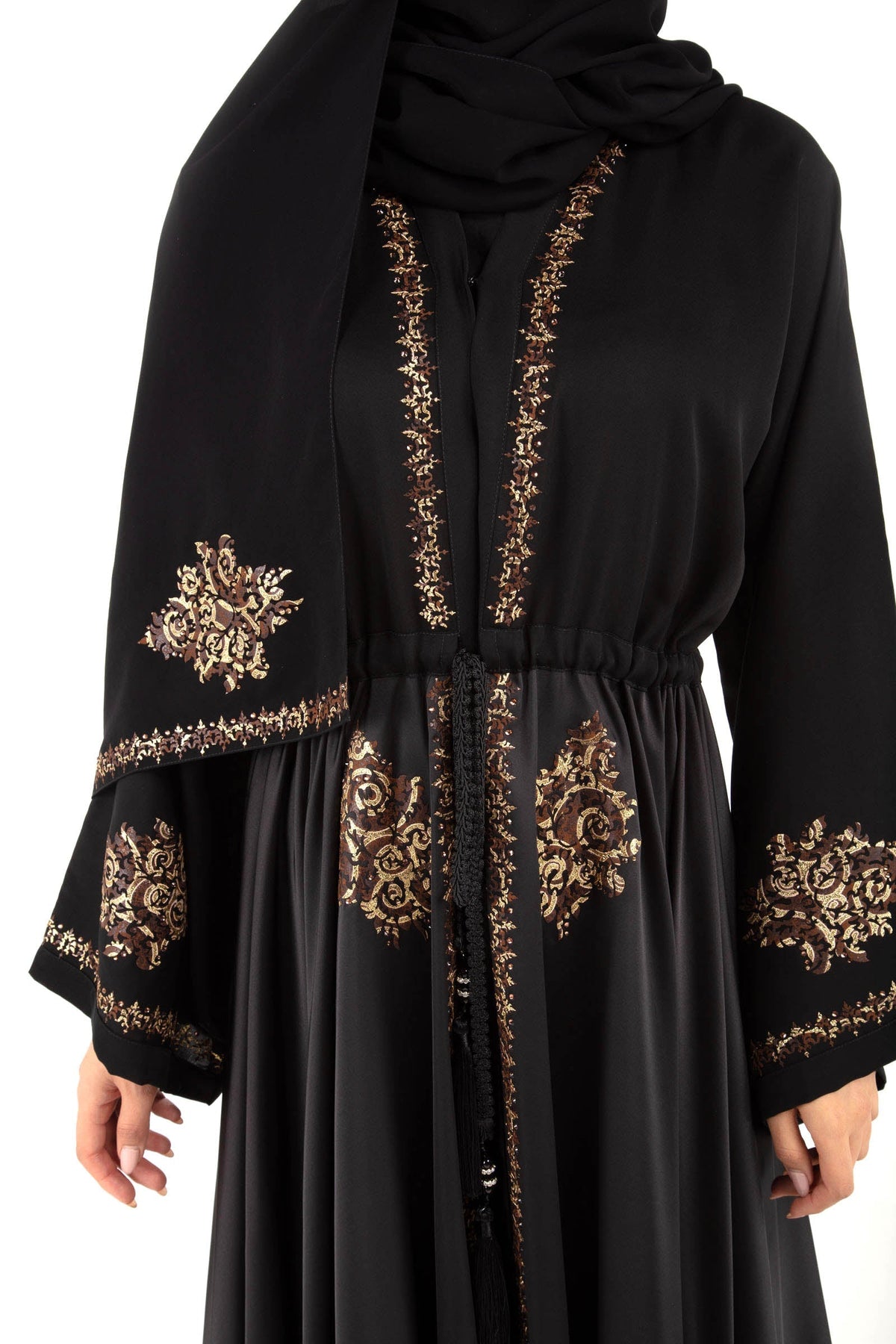 sachin and babi light blue dress Elegant Abaya with Black Belt
