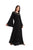 Hanayen Black Abaya With Golden Crystals