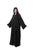 Hanayen Black Jaquard Damask Abaya