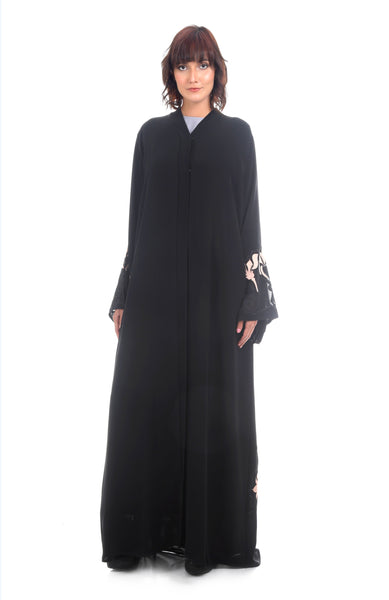 Hanayen Black Laser Cut Abaya